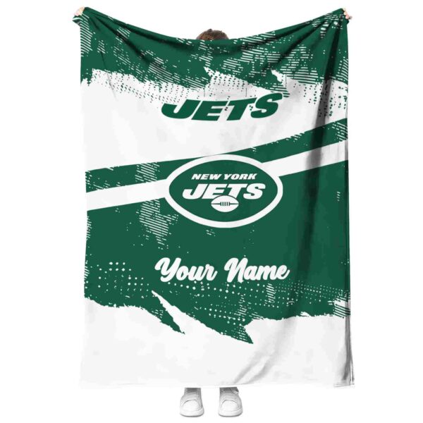 personalized new york jets grunge streaks green blanket best selling