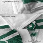 personalized new york jets grunge streaks green blanket premium grade