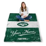 personalized new york jets grunge texture green white blanket high quality