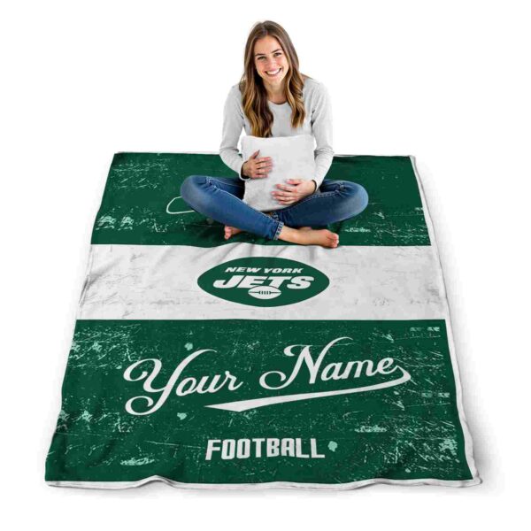 personalized new york jets grunge texture green white blanket high quality