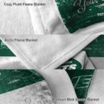 personalized new york jets grunge texture green white blanket premium grade