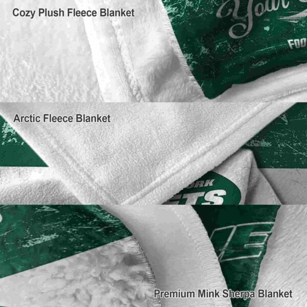 personalized new york jets grunge texture green white blanket premium grade