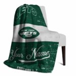 personalized new york jets grunge texture green white blanket top rated