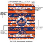 personalized new york mets floral stripes blue white blanket new arrival
