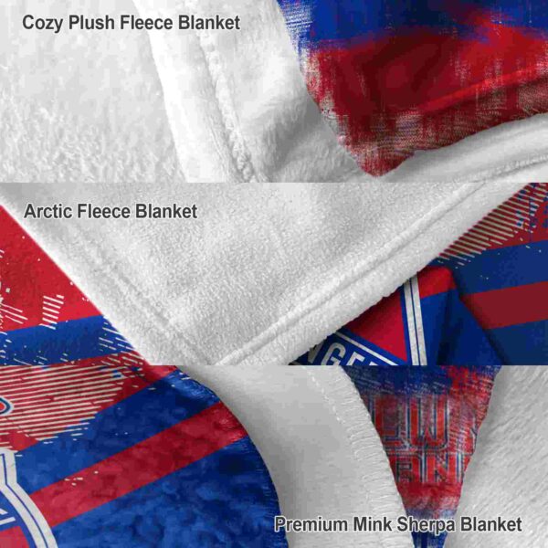 personalized new york rangers grunge streaks blue blanket premium grade