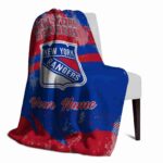 personalized new york rangers grunge streaks blue blanket top rated