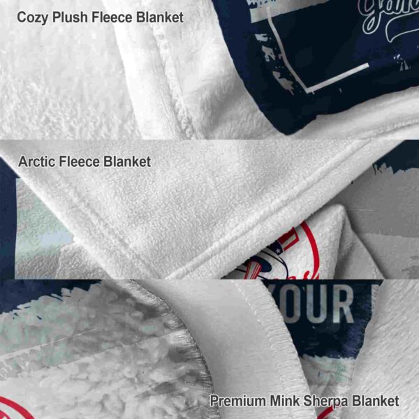 personalized new york yankees paint strokes navy white blanket premium grade