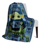 personalized north carolina tar heels baby yoda light blue blanket best selling