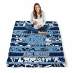 personalized north carolina tar heels floral stripes light blue white blanket best selling