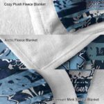 personalized north carolina tar heels floral stripes light blue white blanket best selling