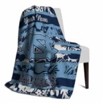 personalized north carolina tar heels floral stripes light blue white blanket best selling