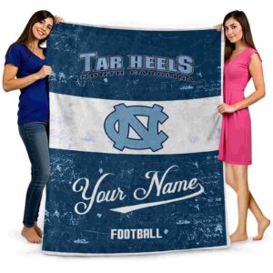personalized north carolina tar heels grunge texture light blue white blanket fashion forward