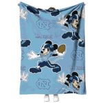 personalized north carolina tar heels mickey light blue blanket best selling