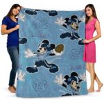 personalized north carolina tar heels mickey light blue blanket best selling