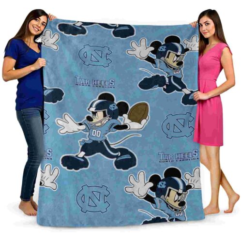 personalized north carolina tar heels mickey light blue blanket fashion forward
