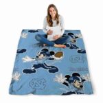 personalized north carolina tar heels mickey light blue blanket best selling
