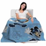personalized north carolina tar heels mickey light blue blanket best selling