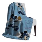 personalized north carolina tar heels mickey light blue blanket best selling