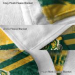 personalized north dakota state bison grunge streaks green blanket best selling
