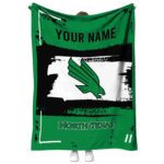 personalized north texas mean green paint strokes green white blanket best selling