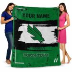personalized north texas mean green paint strokes green white blanket best selling