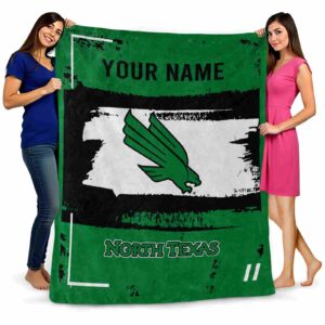 personalized north texas mean green paint strokes green white blanket fashion forward