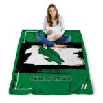 personalized north texas mean green paint strokes green white blanket best selling