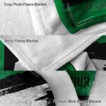 personalized north texas mean green paint strokes green white blanket best selling