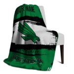 personalized north texas mean green paint strokes green white blanket best selling
