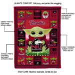 personalized northern illinois huskies baby yoda red blanket best selling