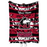 personalized northern illinois huskies floral stripes red white blanket best selling