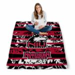 personalized northern illinois huskies floral stripes red white blanket high quality