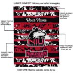personalized northern illinois huskies floral stripes red white blanket new arrival