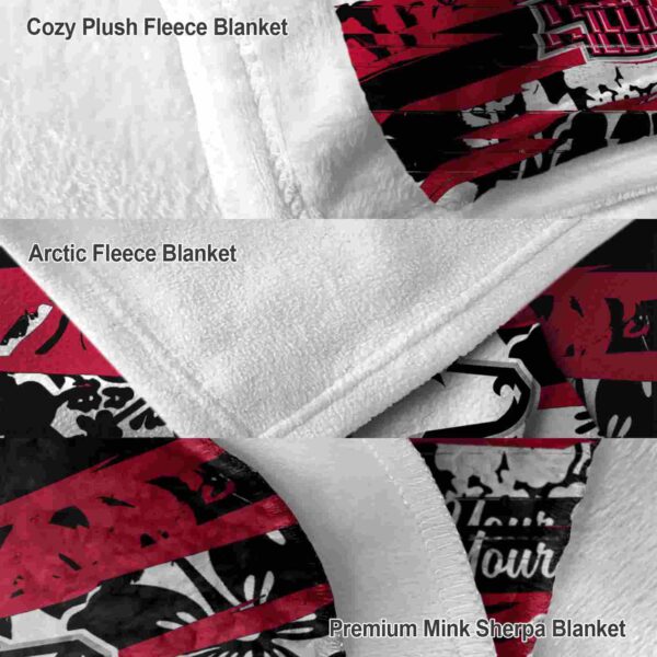personalized northern illinois huskies floral stripes red white blanket premium grade