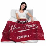 personalized northern illinois huskies grunge texture red white blanket latest model