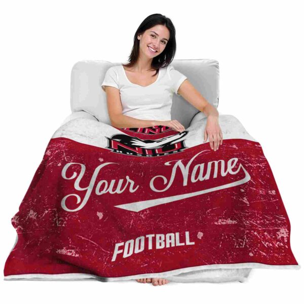 personalized northern illinois huskies grunge texture red white blanket latest model