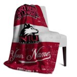 personalized northern illinois huskies grunge texture red white blanket top rated