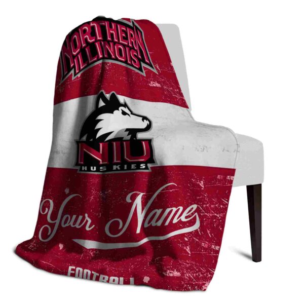 personalized northern illinois huskies grunge texture red white blanket top rated