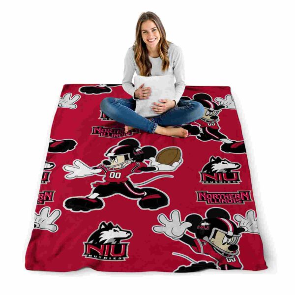 personalized northern illinois huskies mickey red blanket high quality