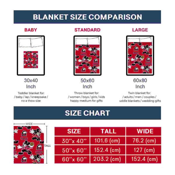 personalized northern illinois huskies mickey red blanket trendy