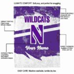 personalized northwestern wildcats grunge streaks purple blanket new arrival