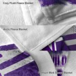 personalized northwestern wildcats grunge streaks purple blanket premium grade