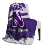 personalized northwestern wildcats grunge streaks purple blanket top rated