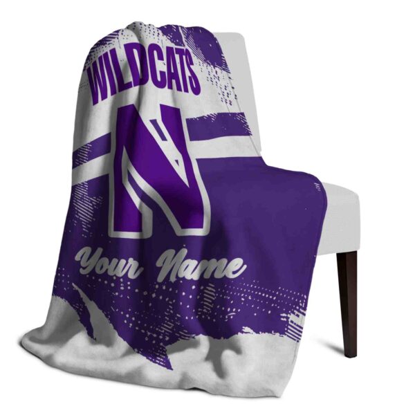 personalized northwestern wildcats grunge streaks purple blanket top rated