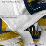 personalized notre dame fighting irish paint strokes navy white blanket best selling