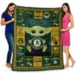 personalized oakland athletics baby yoda green blanket fashion forward