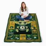 personalized oakland athletics baby yoda green blanket high quality