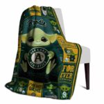 personalized oakland athletics baby yoda green blanket top rated