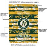 personalized oakland athletics floral stripes green white blanket new arrival