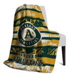 personalized oakland athletics floral stripes green white blanket top rated